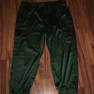 Hunter Green Satin joggers
